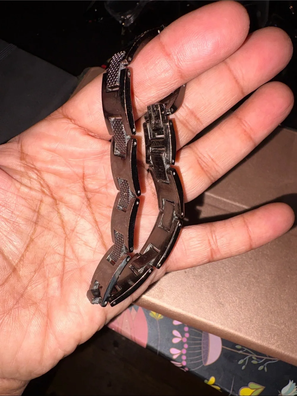 Men's Black Link Bracelet - Unbranded